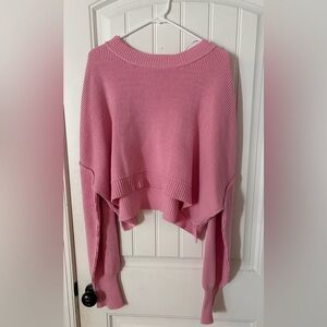 Elegant Pink Cowl Neck Sweater